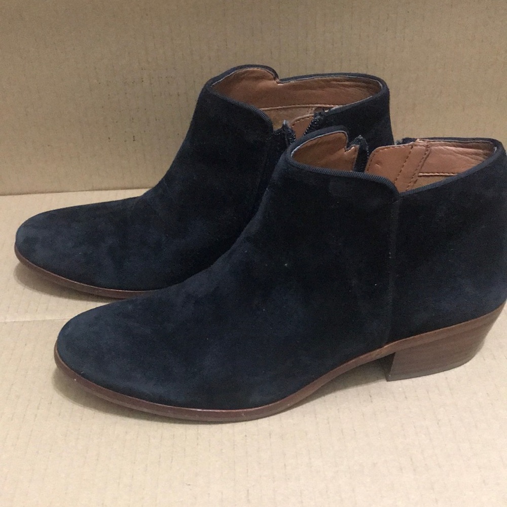 SAM EDELMAN Petty Ankle Boot 7.5 Black Suede